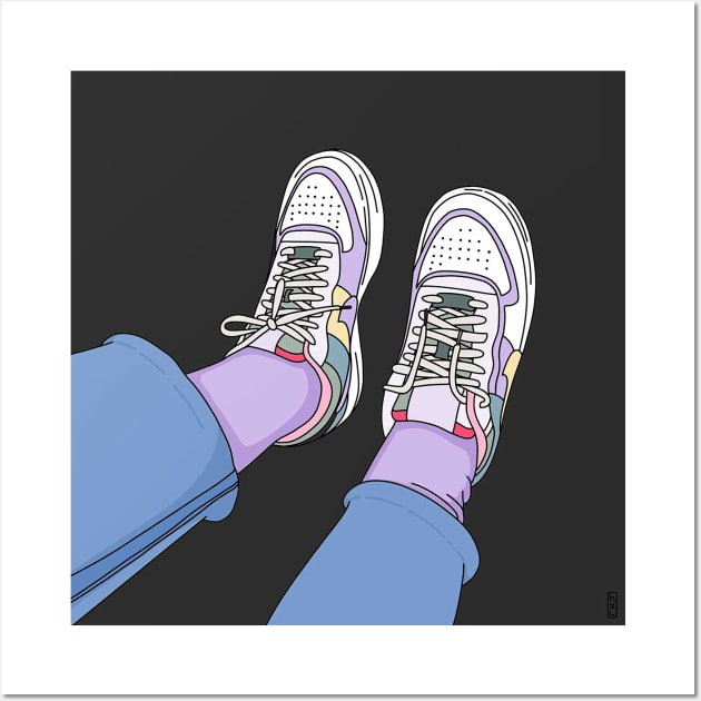 I love my purple shoes Wall Art by hazal kirikci